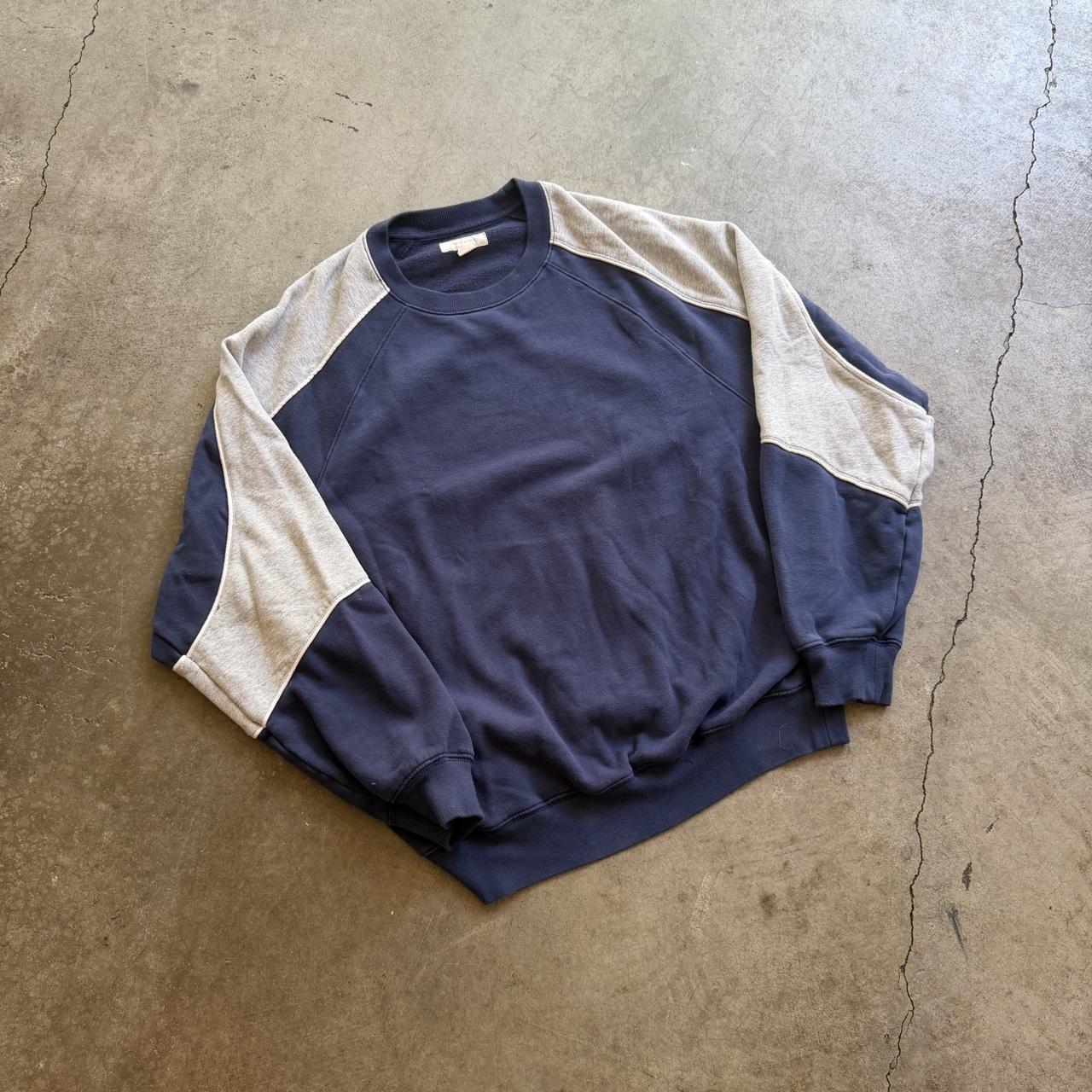 Navy paneled crewneck